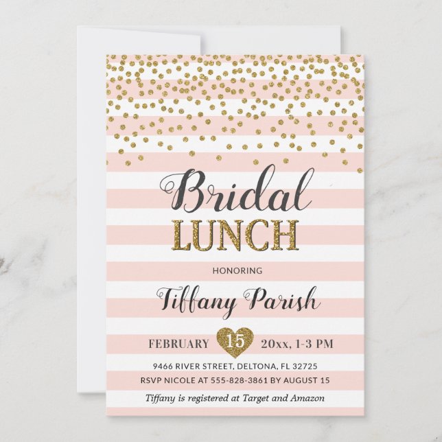 Les invitations nuptiales de déjeuner rougissent (Devant)