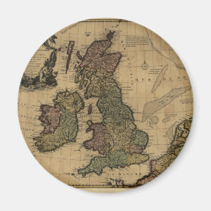 Les Isles Britanniques, 1700's Map Magnet
