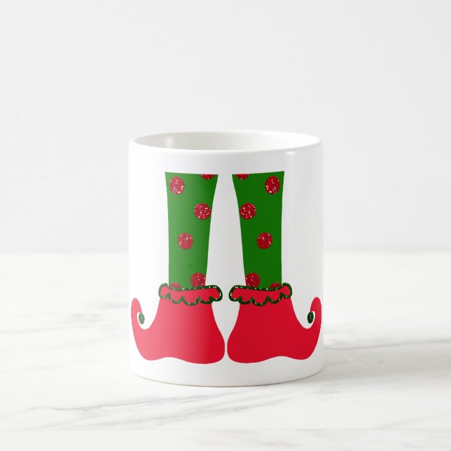 Les jambes des elfes de Noël et Holly Mug (Centre)