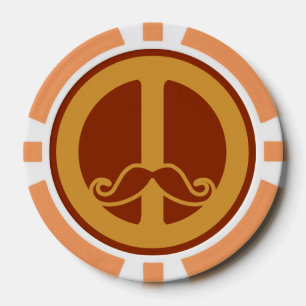 Les jetons de poker personnalisées Peace Stache