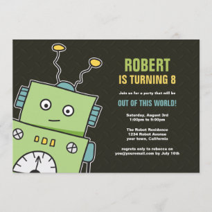 Les joyeux Robot Boys Invitations à la fête d'anni