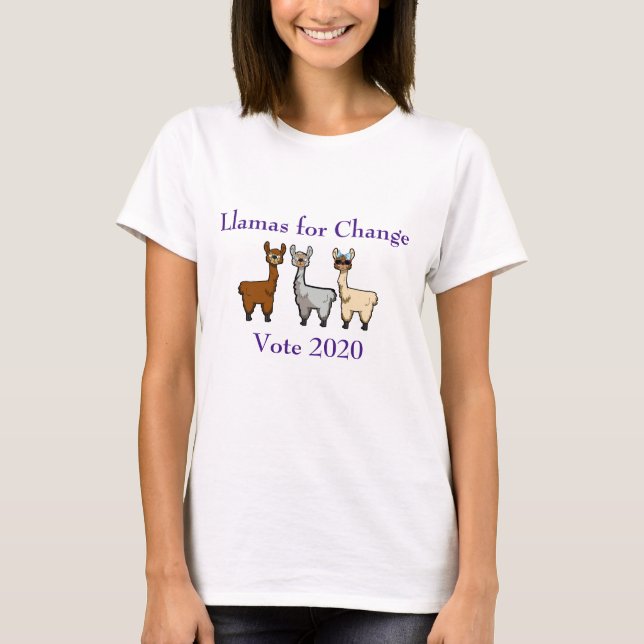 Les lamas du T-shirt féminin pour le changement (Devant)