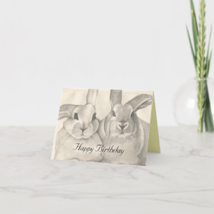 Les lapins en friche, carte de voeux d'anniversair