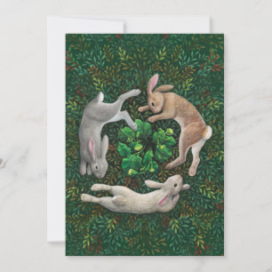 "Les lapins se frottent." Carte simple