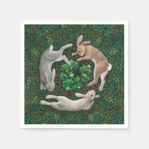 "Les lapins se frottent." Serviettes en Papier