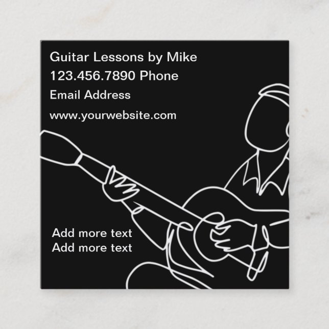 Les leçons de guitare les plus uniques Cartes de v (Devant)
