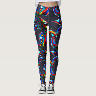 Les Leggings bleus rouges colorés