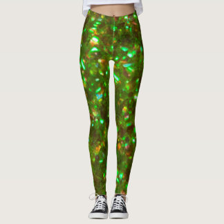Les leggings verts de parties scintillant Glitz fa