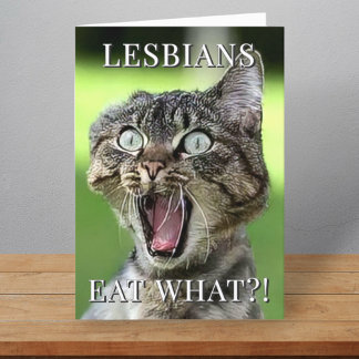 Les Lesbiennes Mangent Ce Chat Drôle Plié Carte An