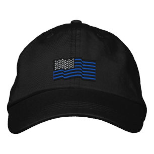 Les lignes bleues minces Casquette brodé