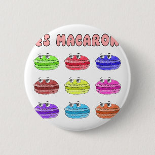 Les Macarons Cute Cartoon 2 Inch Round Button