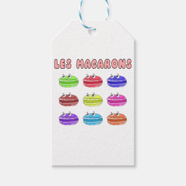 Les Macarons Cute Cartoon Gift Tags (Front)