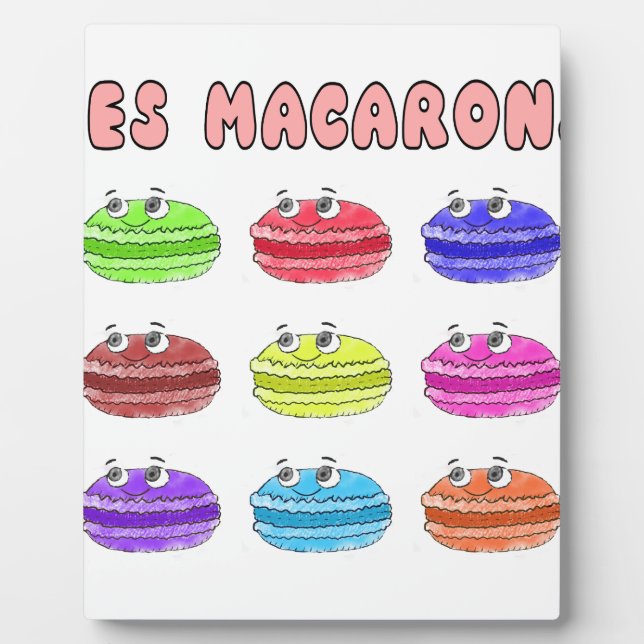 Les Macarons Cute Cartoon Plaque (Front)