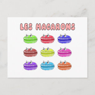 Les Macarons Cute Cartoon Postcard