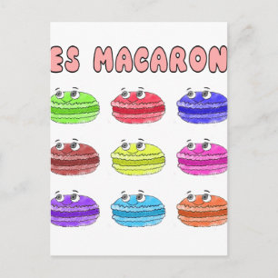 Les Macarons Cute Cartoon Postcard