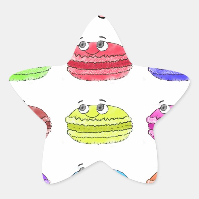 Les Macarons Cute Cartoon Star Sticker (Front)