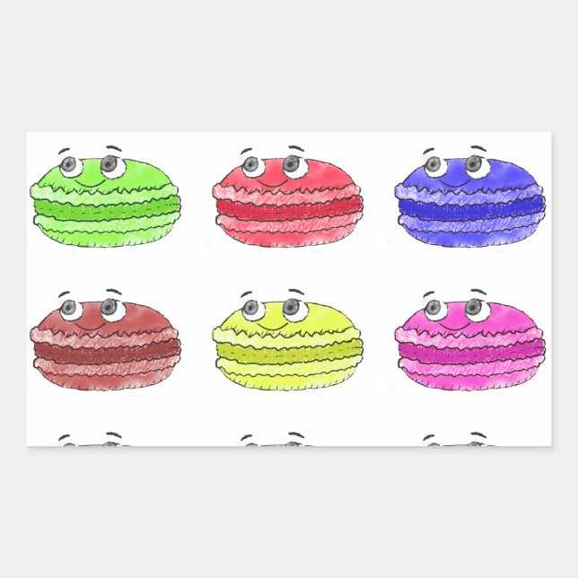 Les Macarons Cute Cartoon Sticker (Front)