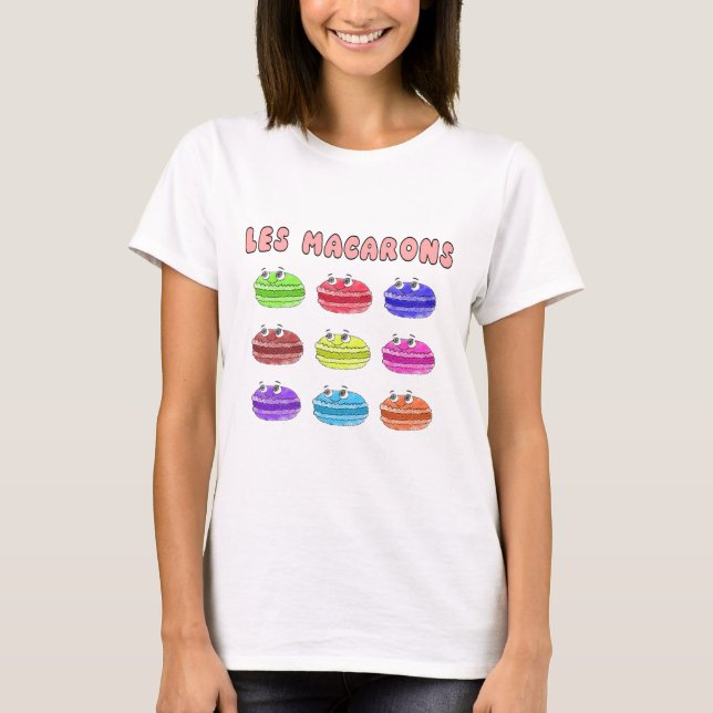 Les Macarons Cute Cartoon T-Shirt (Front)