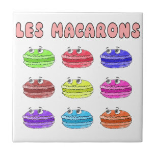 Les Macarons Cute Cartoon Tile