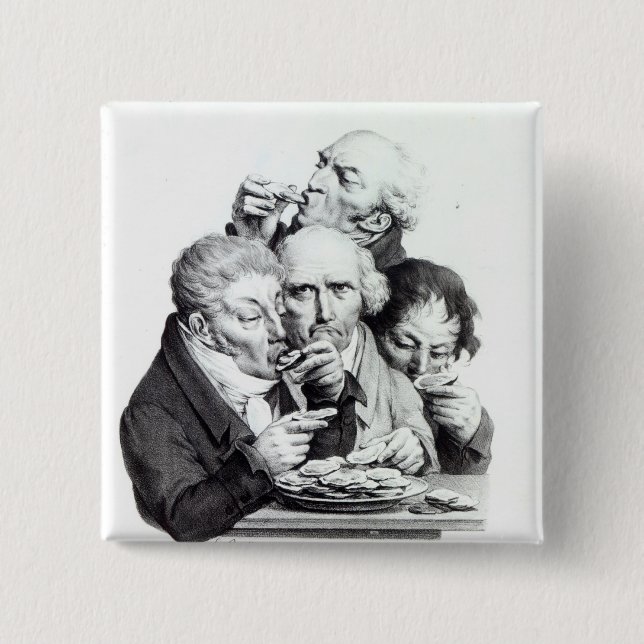Les Mangeurs d'Huitres, 1825 2 Inch Square Button (Front)