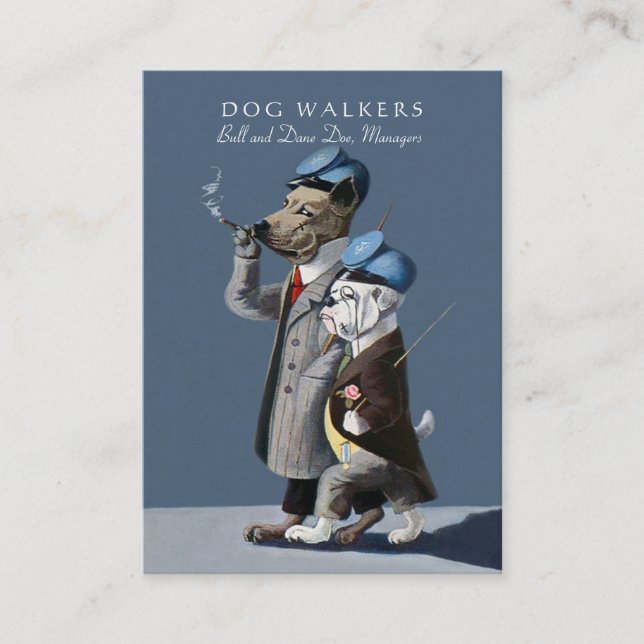 Les marcheurs de chien/la carte garde d'enfants (Devant)
