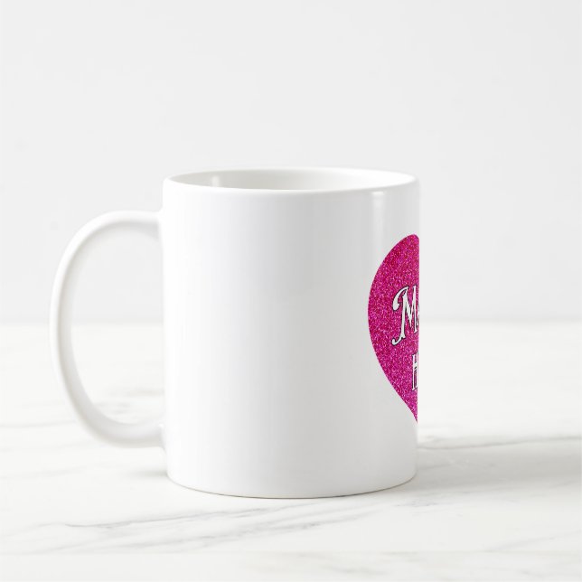 Les maths sont une tasse de coeur rose (Gauche)