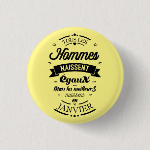 Les meilleurs naissent en Janvier 1 Inch Round Button