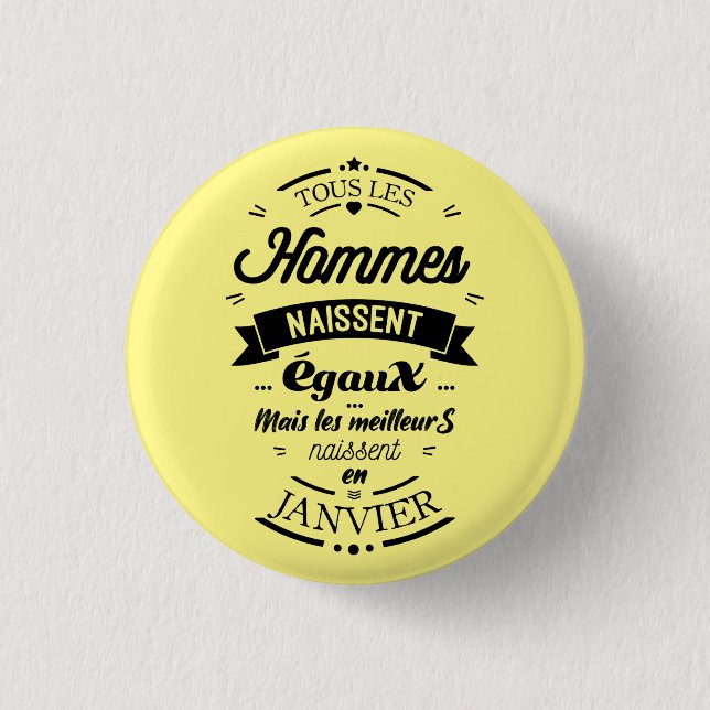Les meilleurs naissent en Janvier 1 Inch Round Button (Front)