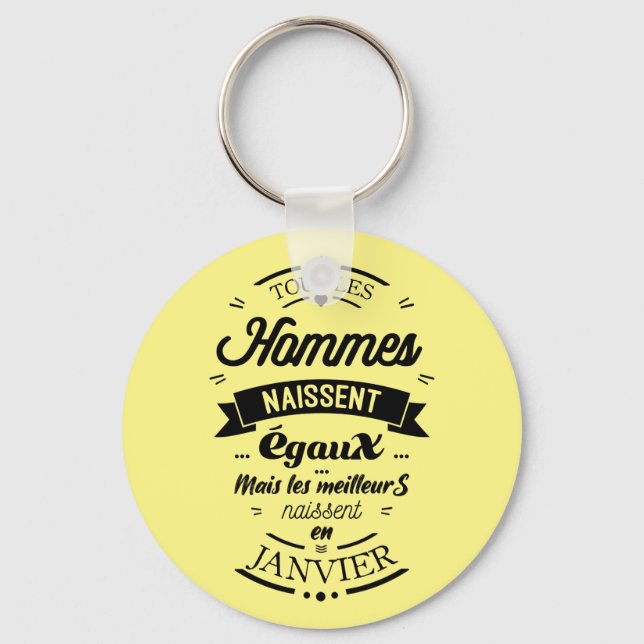Les meilleurs naissent en Janvier Keychain (Front)