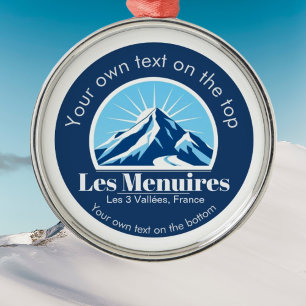 Les Menuires trois Vallées France ski medal Metal Ornament