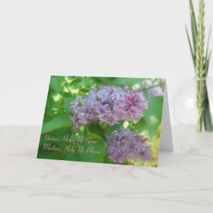 "Les mères nous aident à s'épanouir" Lilac Carte F