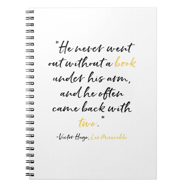 Les Miserables Book Quote Notebook (Front)