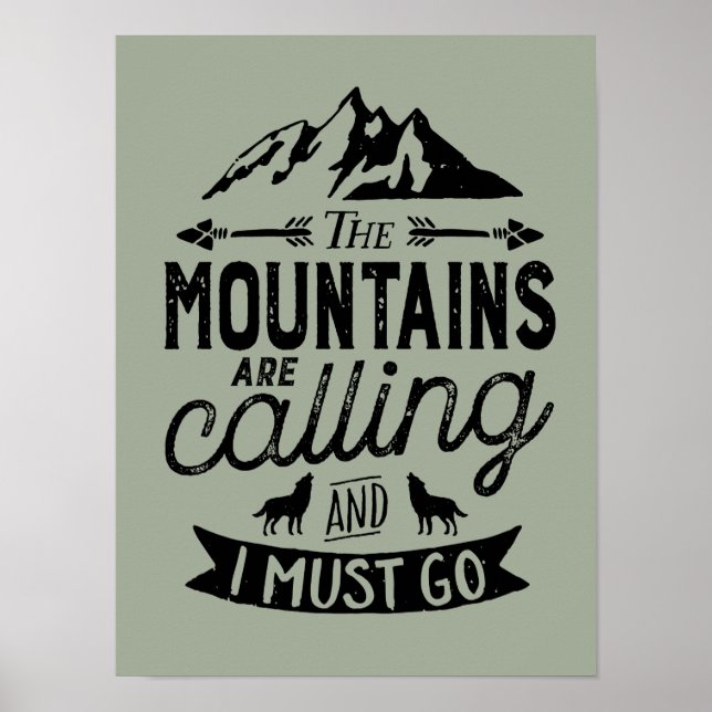 Les Montagnes Appelent Une Affiche Inspirationnell (Devant)