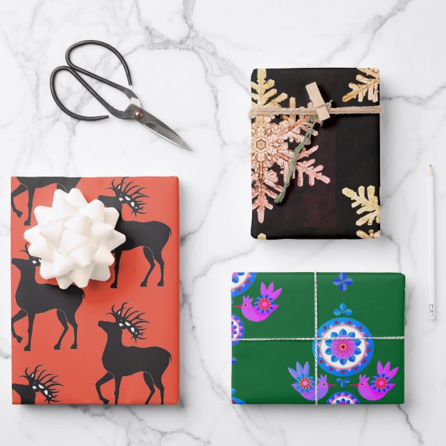 LES MOTIFS SCANDINAVIENS ENTREPOSENT DES FEUILLES  (Recto)