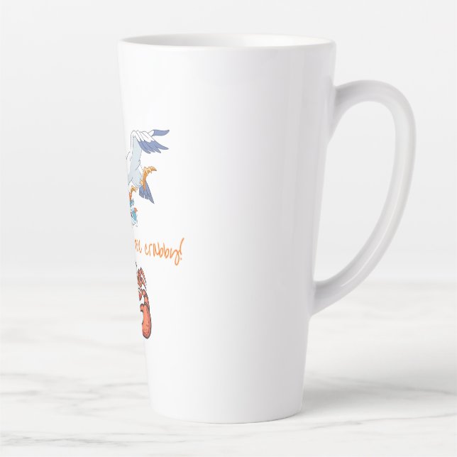 Les Mouettes Me Font Crabby Latte Mug (Droite)