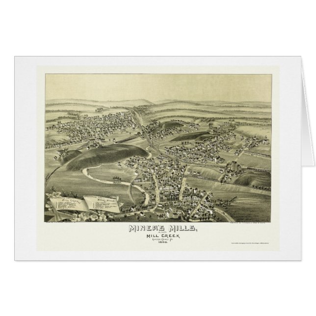 Les moulins du mineur, carte panoramique de PA - (Devant horizontal)