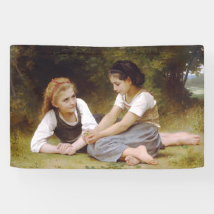 Les Noisettes: Young Girls Collecting Hazelnuts Banner