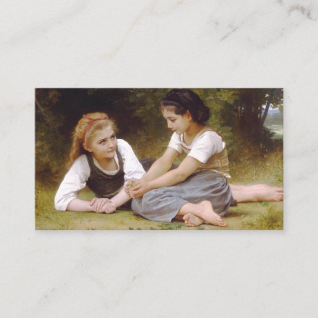 Les Noisettes: Young Girls Collecting Hazelnuts Business Card (Front)
