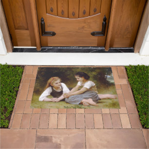 Les Noisettes: Young Girls Collecting Hazelnuts Doormat