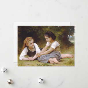 Les Noisettes: Young Girls Collecting Hazelnuts Holiday Card