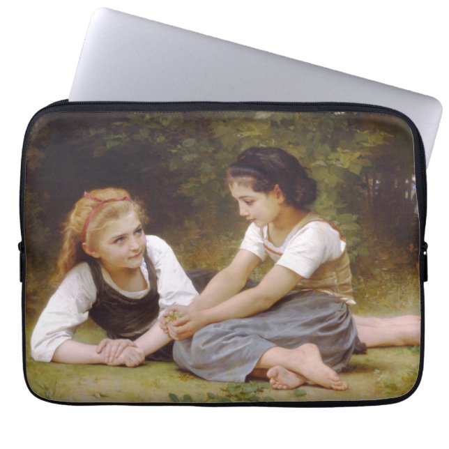 Les Noisettes: Young Girls Collecting Hazelnuts Laptop Sleeve (Front)