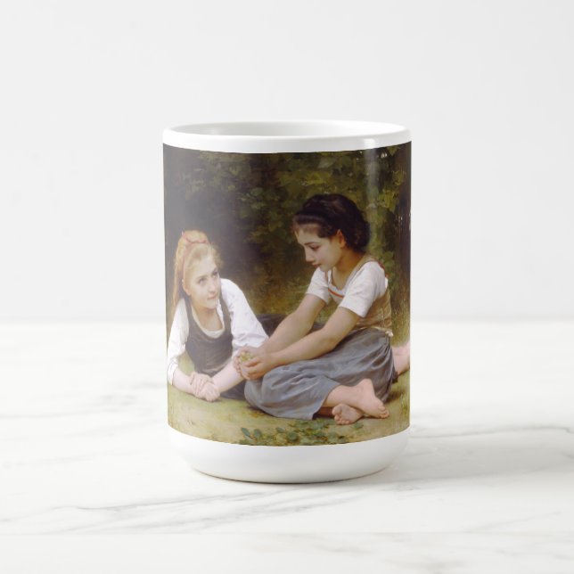 Les Noisettes: Young Girls Collecting Hazelnuts Magic Mug (Center)