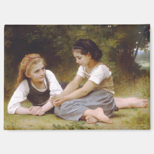 Les Noisettes: Young Girls Collecting Hazelnuts Magnet