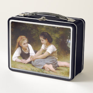 Les Noisettes: Young Girls Collecting Hazelnuts Metal Lunch Box
