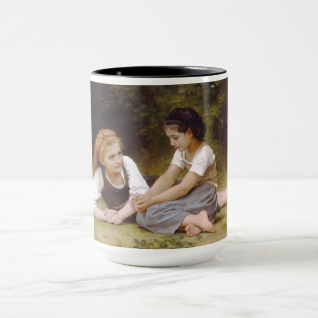 Les Noisettes: Young Girls Collecting Hazelnuts Mug (Center)