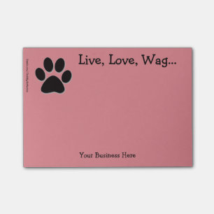 Les notes de post-it - l'empreinte de patte -
