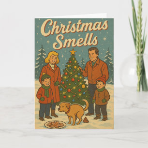 "Les Odeurs de Noël" Carte drôle de style vintage