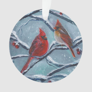Les oiseaux cardinaux hiver par Renee Lavoie