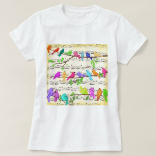 Les oiseaux musicaux colorés T-shirt Printemps