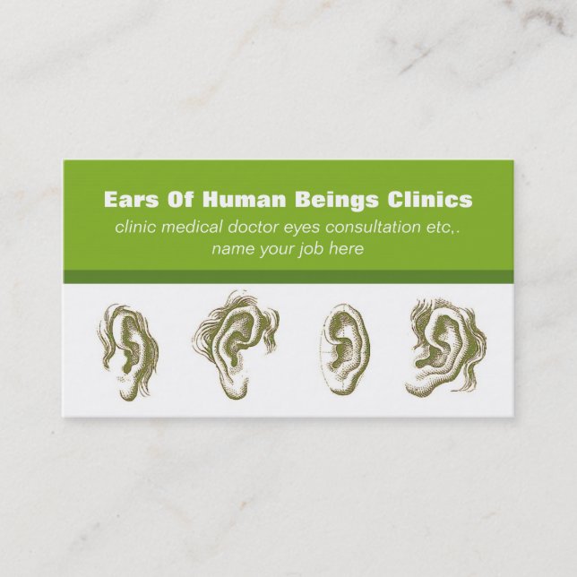 les oreilles entendent le carte de visite (Devant)